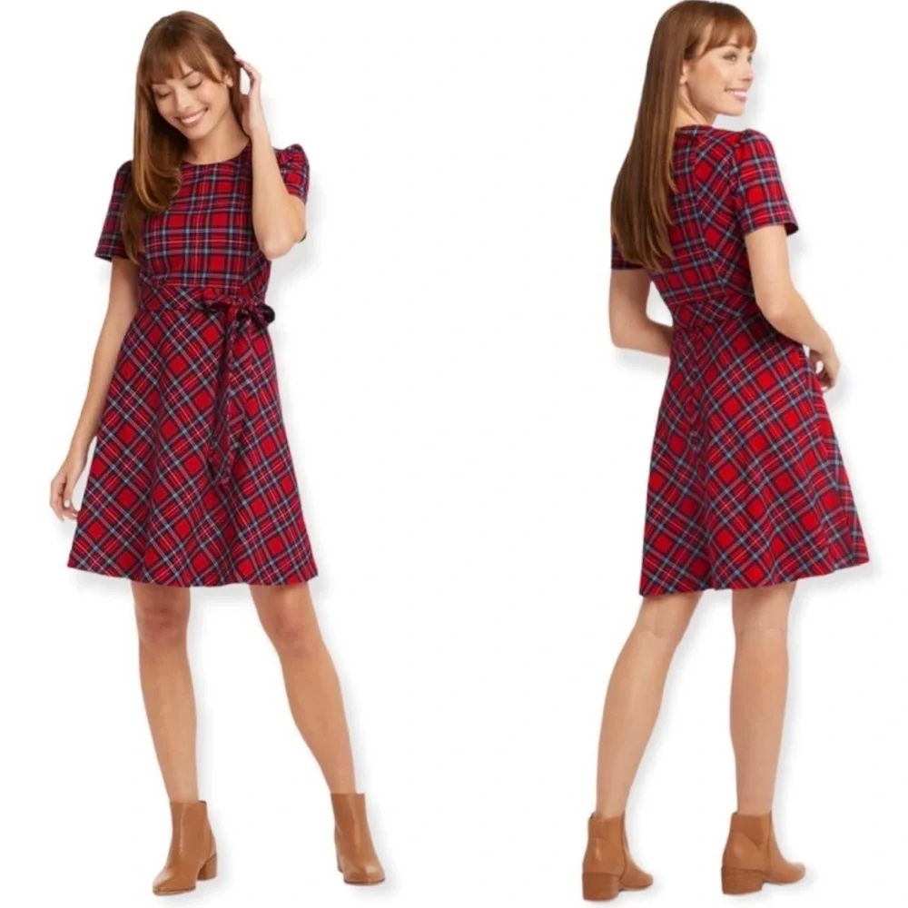 Draper James Short Sleeve Bow Waist Love Circle Dress - 6 - Picture 2 of 3